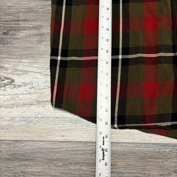 Eddie Bauer‎ Flannel Tartan Plaid Red Green Mens L Tall Button Shirt VIntage 90s - Picture 7 of 8